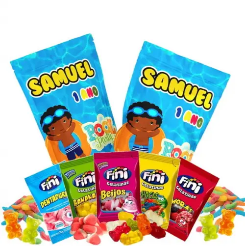 Fini Pool Party Menino no Saquinho Metalizado Zip Lock