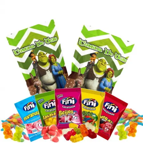 Fini Shrek no Saquinho Metalizado Zip Lock