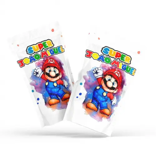 Fini Super Mario no Saquinho Metalizado Zip Lock