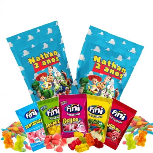 Fini Toy Story no Saquinho Metalizado Zip Lock
