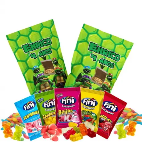 Fini Tartaruga Ninja no Saquinho Metalizado Zip Lock