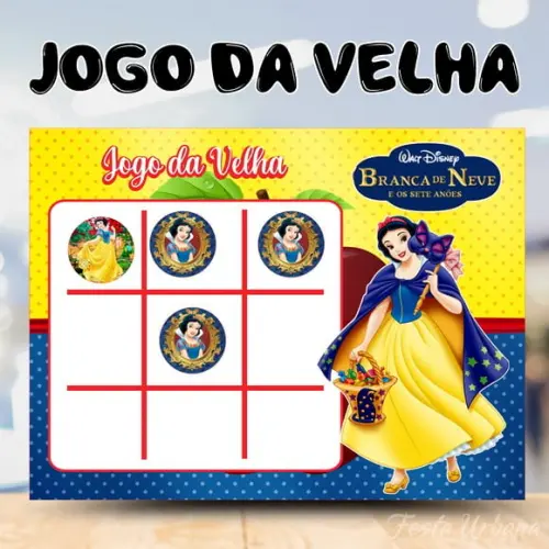 Jogo da Velha Branca de Neve Lembrancinha Personalizada
