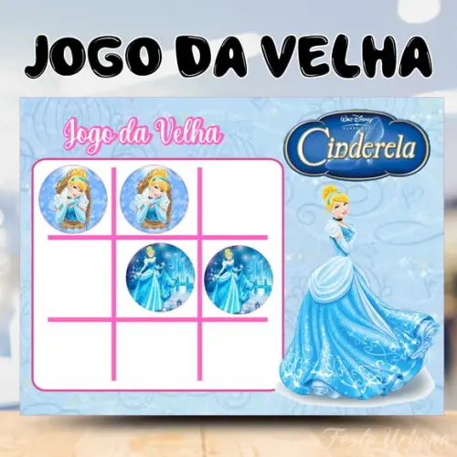 Jogo da Velha Cinderela Lembrancinha Personalizada