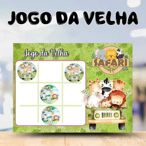 Jogo da Velha Safari Lembrancinha Personalizada