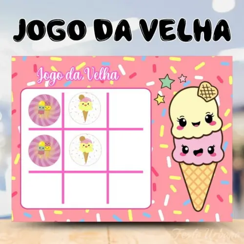 Jogo da Velha Sorveteria Lembrancinha Personalizada