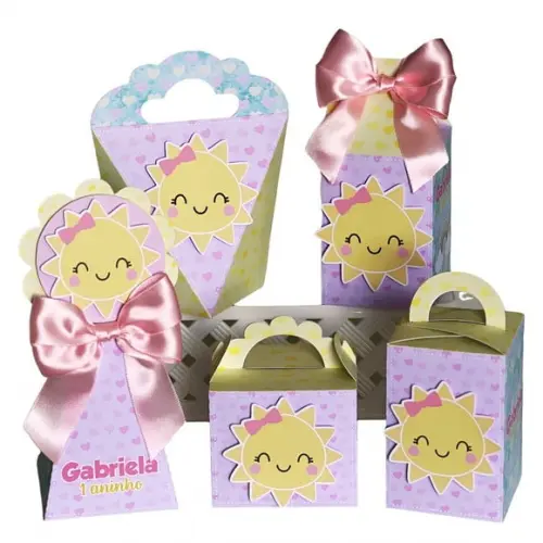 Kit 15 Lembrancinhas Personalizadas Raio de Sol Menina