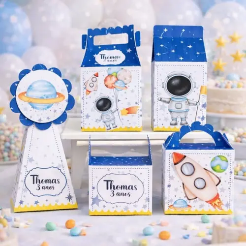 Kit 40 Caixinhas Astronauta Lembrancinhas Personalizadas