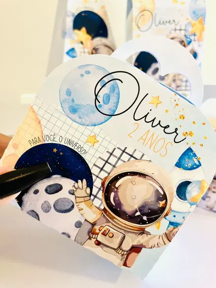 Kit 40 Caixinhas Astronauta Lembrancinhas Personalizadas