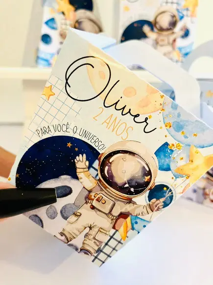 Kit 40 Caixinhas Astronauta Lembrancinhas Personalizadas