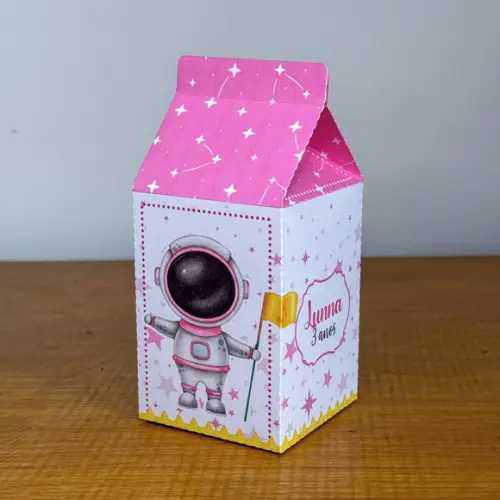 Kit 40 Caixinhas Astronauta Rosa Menina Lembrancinhas