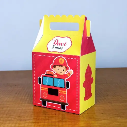 Kit 40 Caixinhas Bombeiro Lembrancinhas Personalizadas