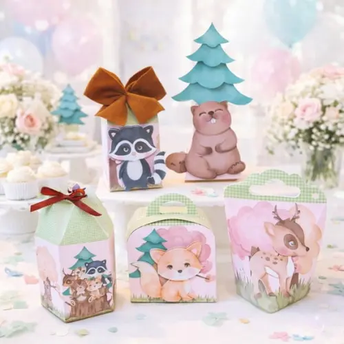 Kit 40 Caixinhas Bosque Lembrancinhas Personalizadas