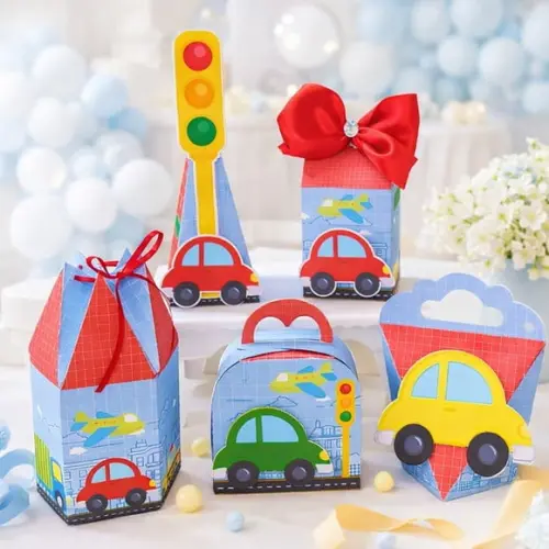 Kit 40 Caixinhas Carros Meio de Transporte Brinquedos Menino