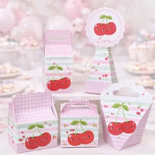 Kit 40 Caixinhas Cerejinha Personalizadas Lembrancinha