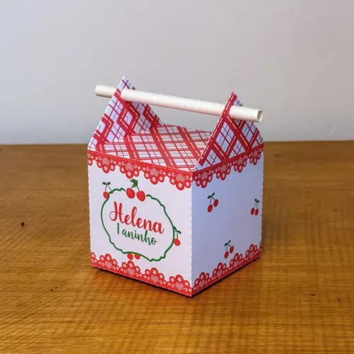Kit 40 Caixinhas Cerejinha Personalizadas Lembrancinha