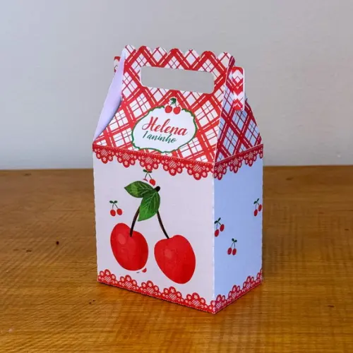 Kit 40 Caixinhas Cerejinha Personalizadas Lembrancinha