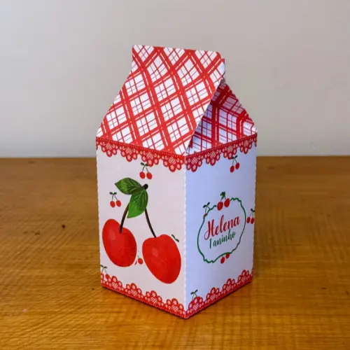 Kit 40 Caixinhas Cerejinha Personalizadas Lembrancinha