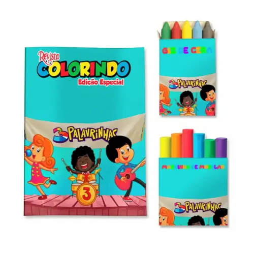 Kit Colorir com Massinha 3 Palavrinhas