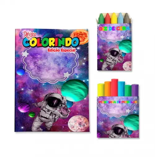 Kit Colorir com Massinha Astronauta