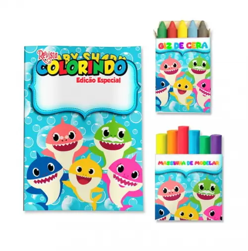 Kit Colorir com Massinha Baby Shark