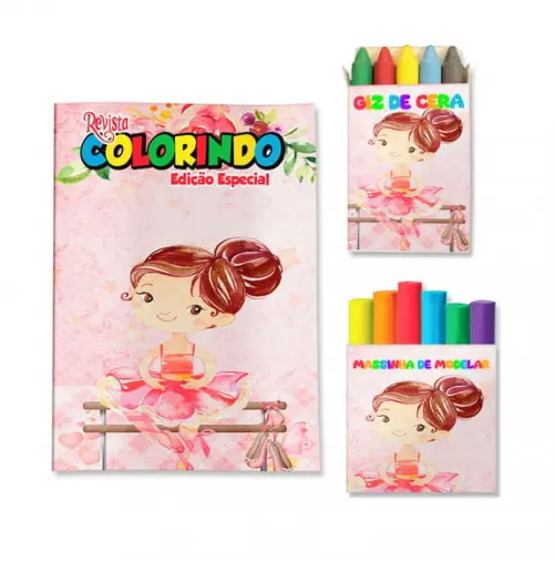 Kit Colorir com Massinha Bailarina
