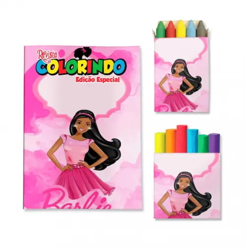 Kit Colorir com Massinha Barbie Negra