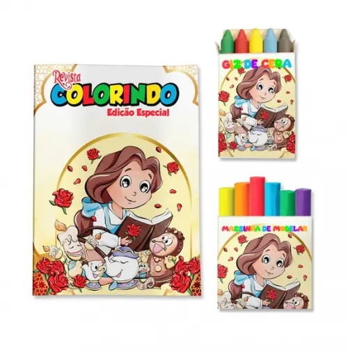 Kit Colorir com Massinha Bela e a Fera