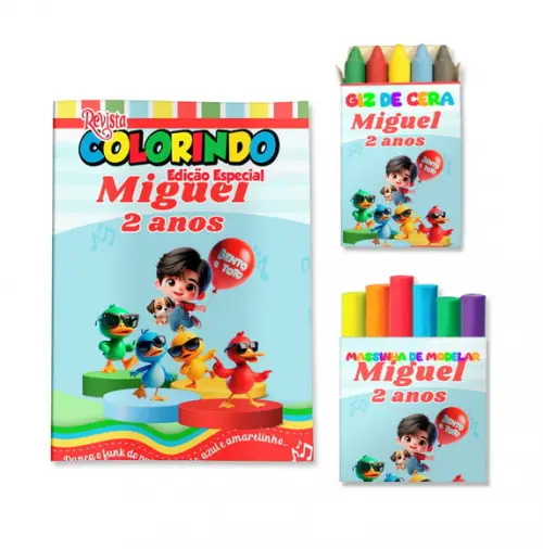 Kit Colorir com Massinha Bento e Totó Patinhos