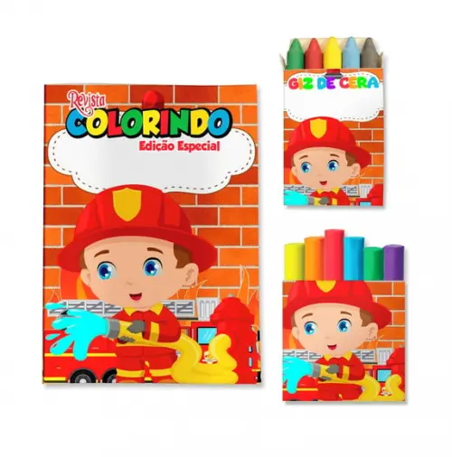 Kit Colorir com Massinha Bombeiro