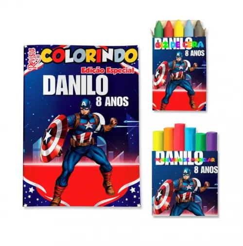 Kit Colorir com Massinha Capitão América