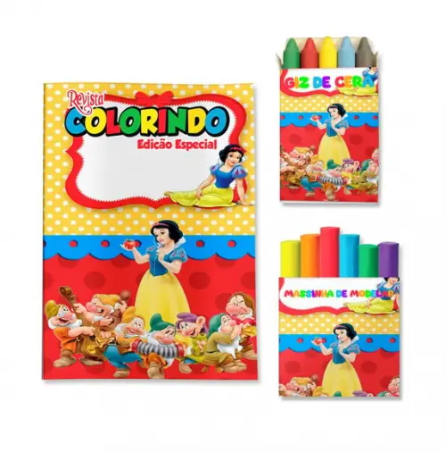 Kit Colorir com Massinha Branca de Neve