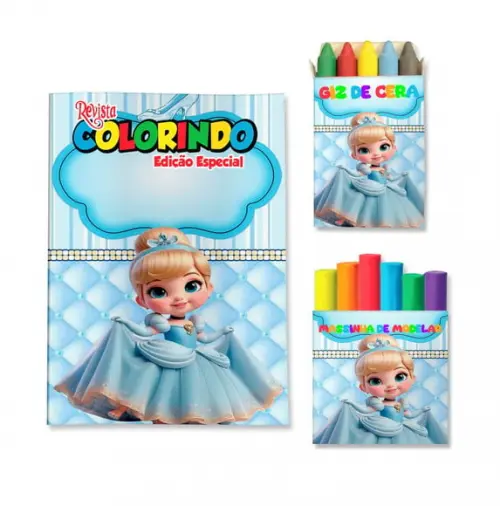 Kit Colorir com Massinha Cinderela