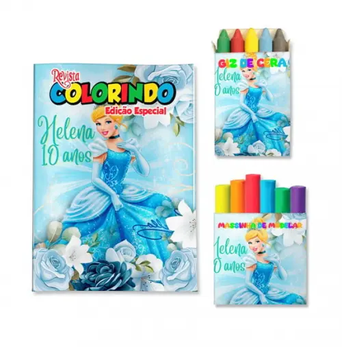 Kit Colorir com Massinha Cinderela