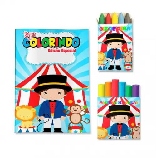 Kit Colorir com Massinha Circo Menino
