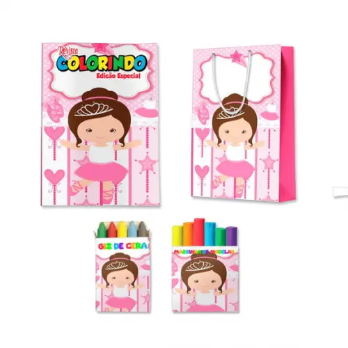 Kit Colorir com Massinha e Sacola Bailarina