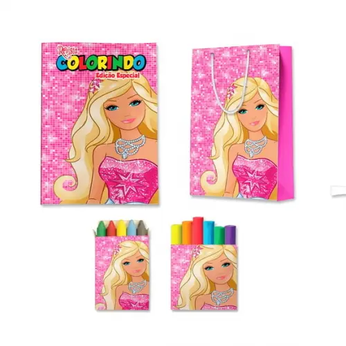 Kit Colorir com Massinha e Sacola Barbie