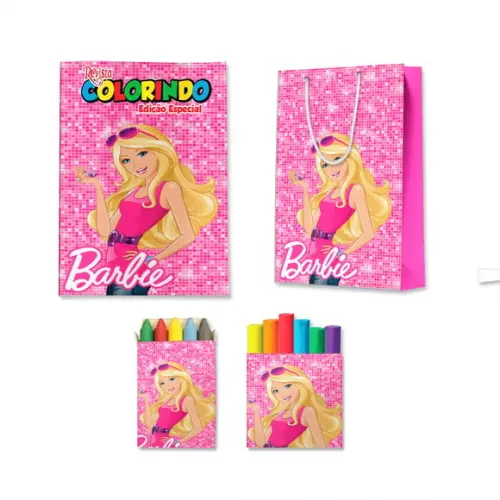 Kit Colorir com Massinha e Sacola Barbie