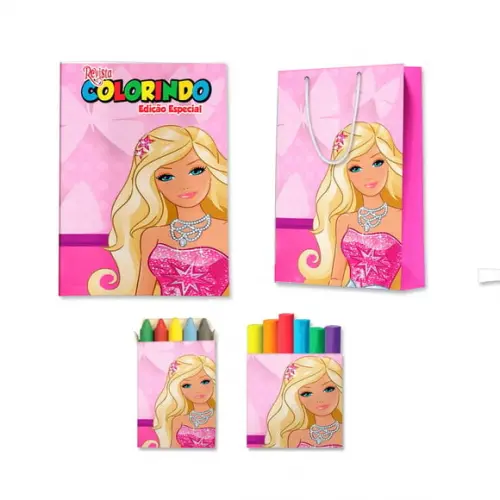Kit Colorir com Massinha e Sacola Barbie
