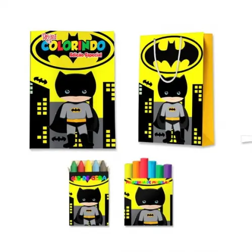 Kit Colorir com Massinha e Sacola Batman Cute Baby