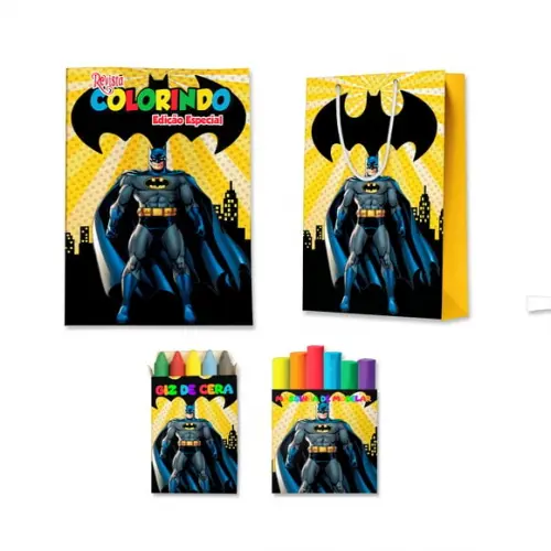 Kit Colorir com Massinha e Sacola Batman