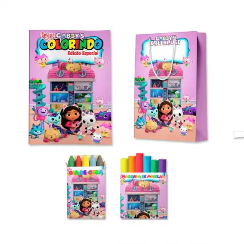 Kit Colorir com Massinha e Sacola Casa Mágica da Gabby