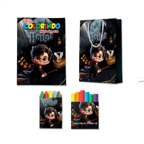 Kit Colorir com Massinha e Sacola Harry Potter