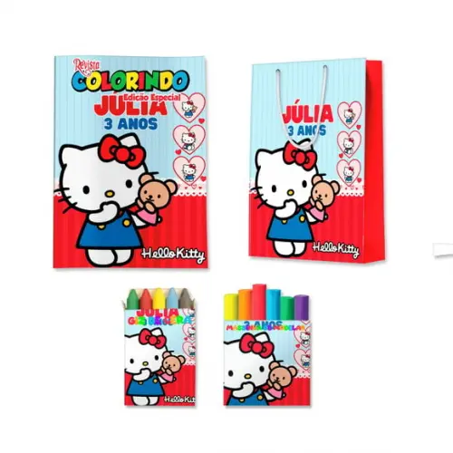 Kit Colorir com Massinha e Sacola Hello Kitty