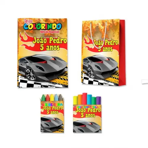 Kit Colorir com Massinha e Sacola Hot Wheels