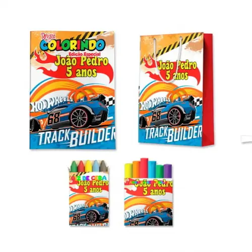 Kit Colorir com Massinha e Sacola Hot Wheels