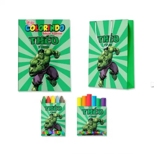 Kit Colorir com Massinha e Sacola Hulk