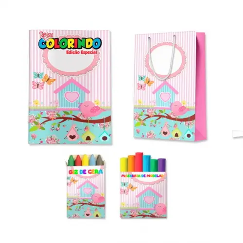 Kit Colorir com Massinha e Sacola Jardim Encantado
