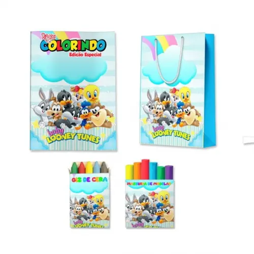 Kit Colorir com Massinha e Sacola Looney Tunes