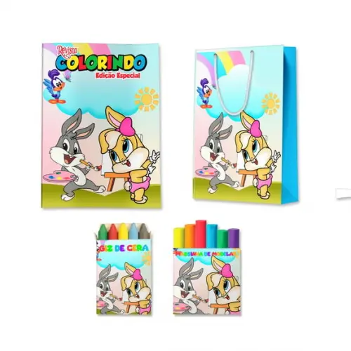 Kit Colorir com Massinha e Sacola Looney Tunes