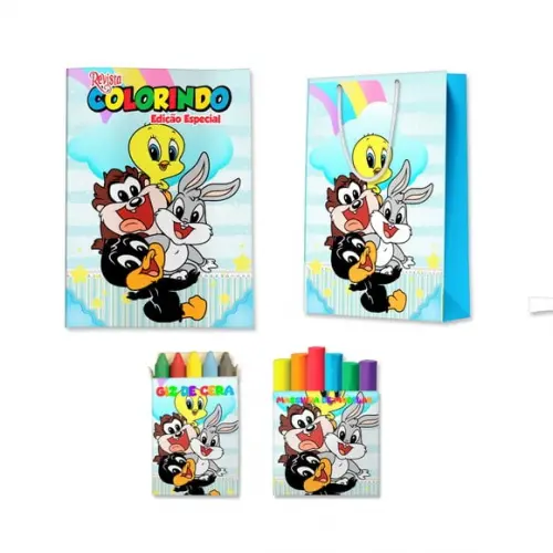 Kit Colorir com Massinha e Sacola Looney Tunes